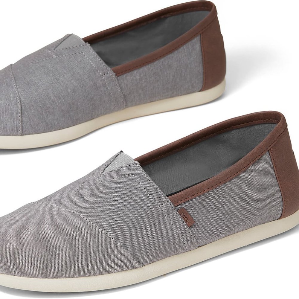 Tom's Frost Grey Chambray Men's Classics - Picture 1 of 8